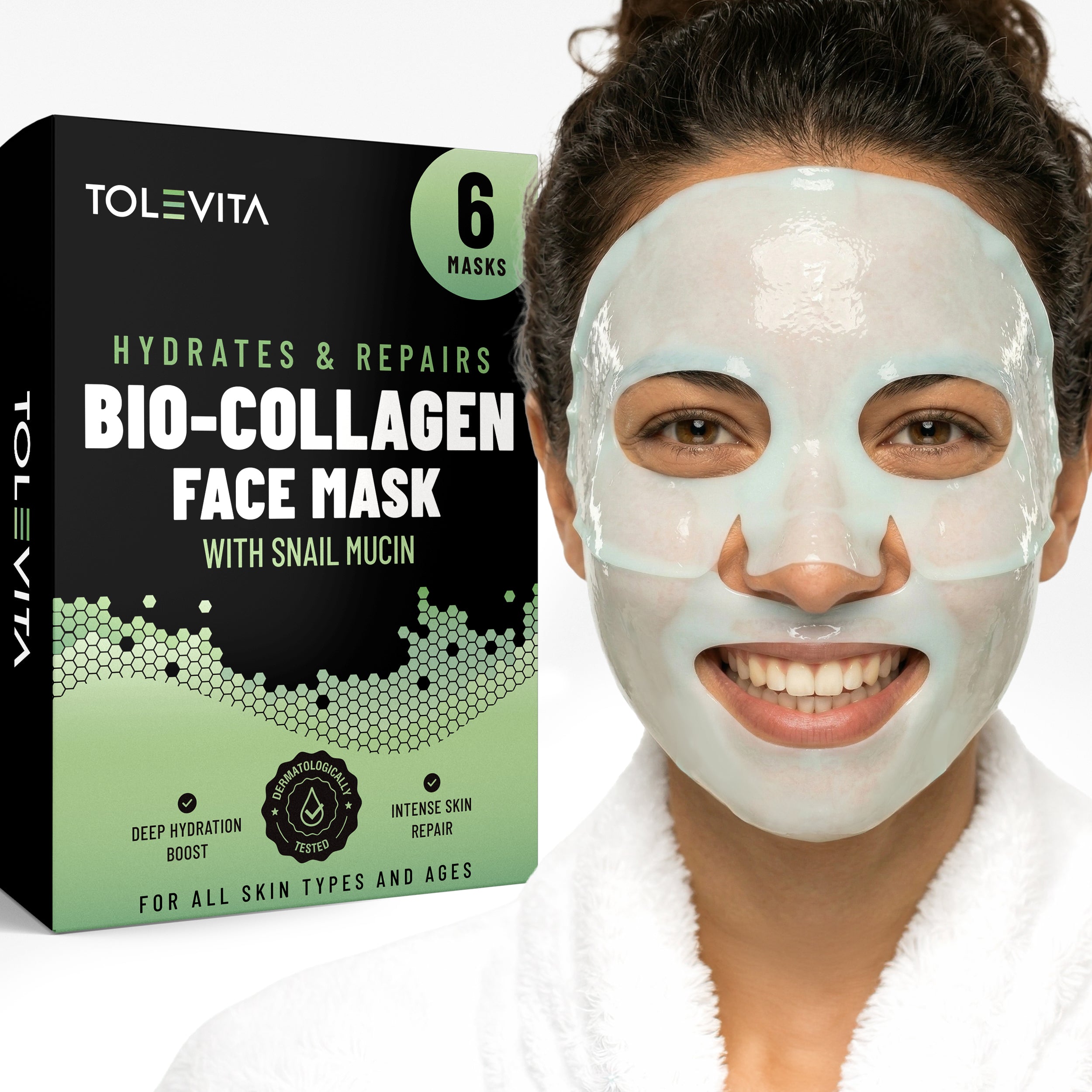 Bio-Collagen Hydrogel Face Mask, Hydrating & Repairing Mask with