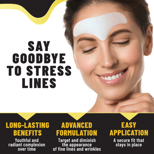 Forehead Wrinkle Patches, Smooth Fine Lines & Wrinkles, Anti-Wrinkle Strips for All Skin Types, 12 patches
