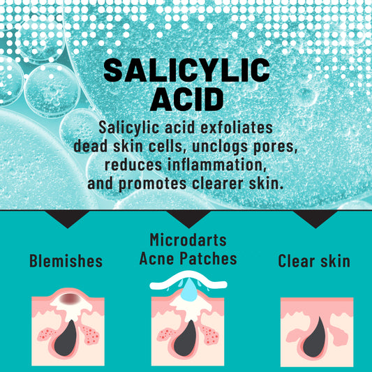 Microdarts Patches Targeted Blemish & Skin Support with Hyaluronic Acid, Salicylic Acid & Niacinamide, 18 Patches