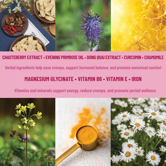 Period Patches Menstrual & Cycle Support with Chasteberry, Magnesium, Evening Primrose Oil & Herbs, 36 Patches