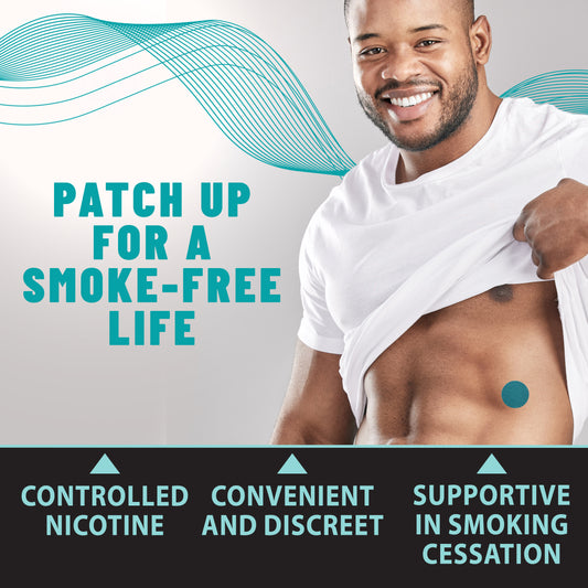 Anti-Smoke Herbal Patches to Help Reduce Cravings, Circle Shape 21mg (Teal), 30 patches