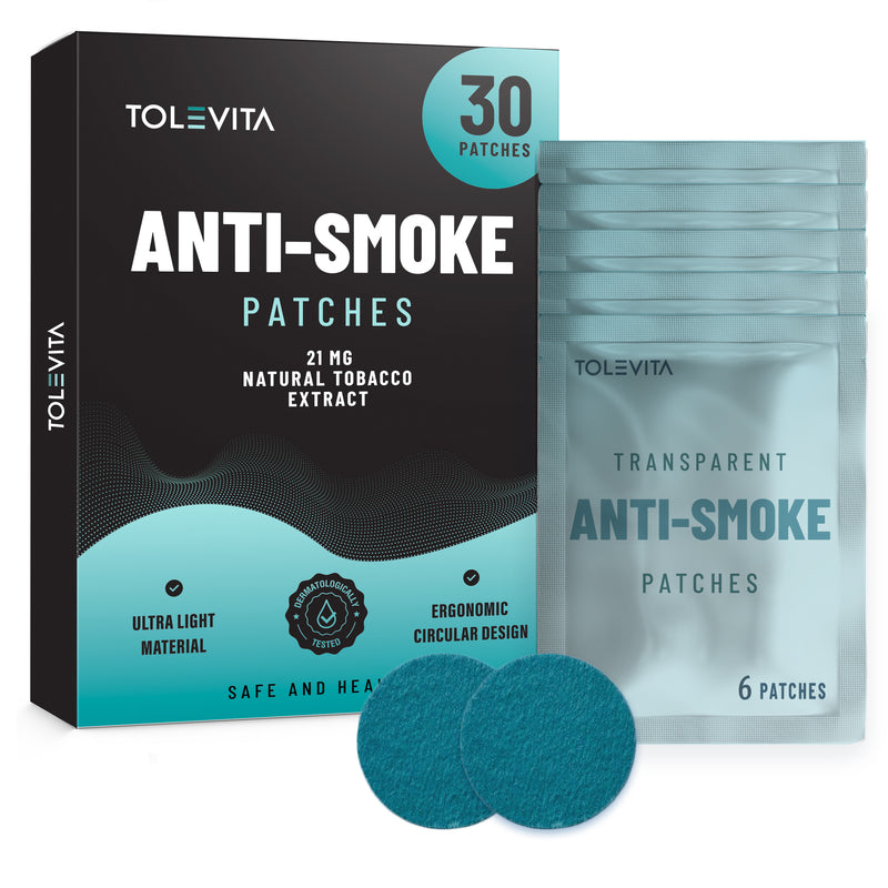 Anti-Smoke Herbal Patches to Help Reduce Cravings, Circle Shape 21mg (Teal), 30 patches