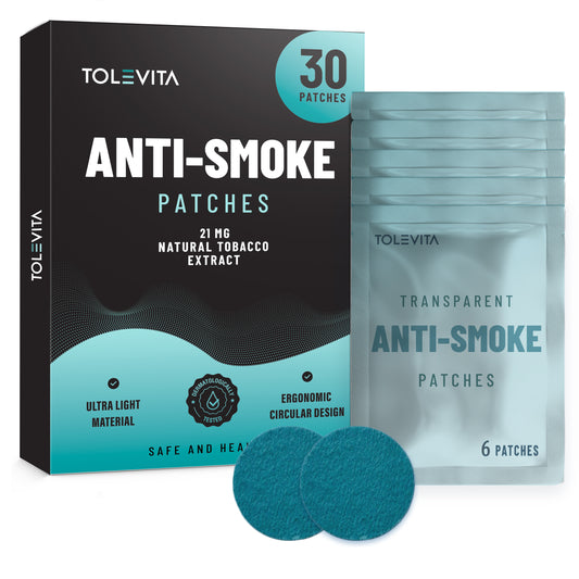 Anti-Smoke Herbal Patches to Help Reduce Cravings, Circle Shape 21mg (Teal), 30 patches