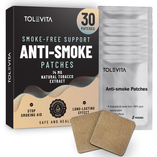 Anti-Smoke Herbal Patches to Help Reduce Cravings | Beige Non-woven fabric 30 patches