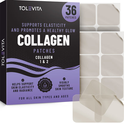 Collagen Patches Skin, Joint & Connective Tissue Support with Collagen, Hyaluronic Acid, Vitamins & Minerals, 36 Patches