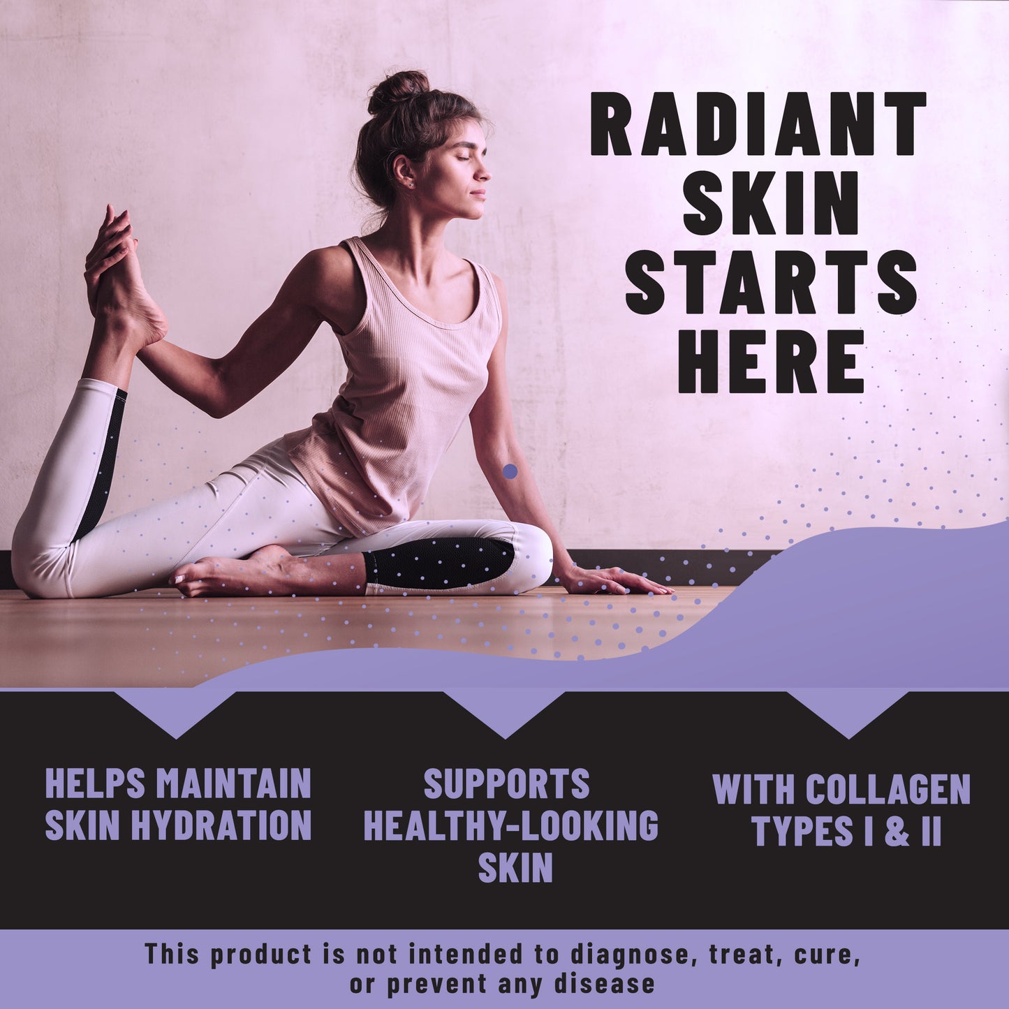 Collagen Patches, Daily Skin Wellness & Hydration Support with Collagen Types I & II, Hyaluronic Acid & Vitamin C, 36 Patches