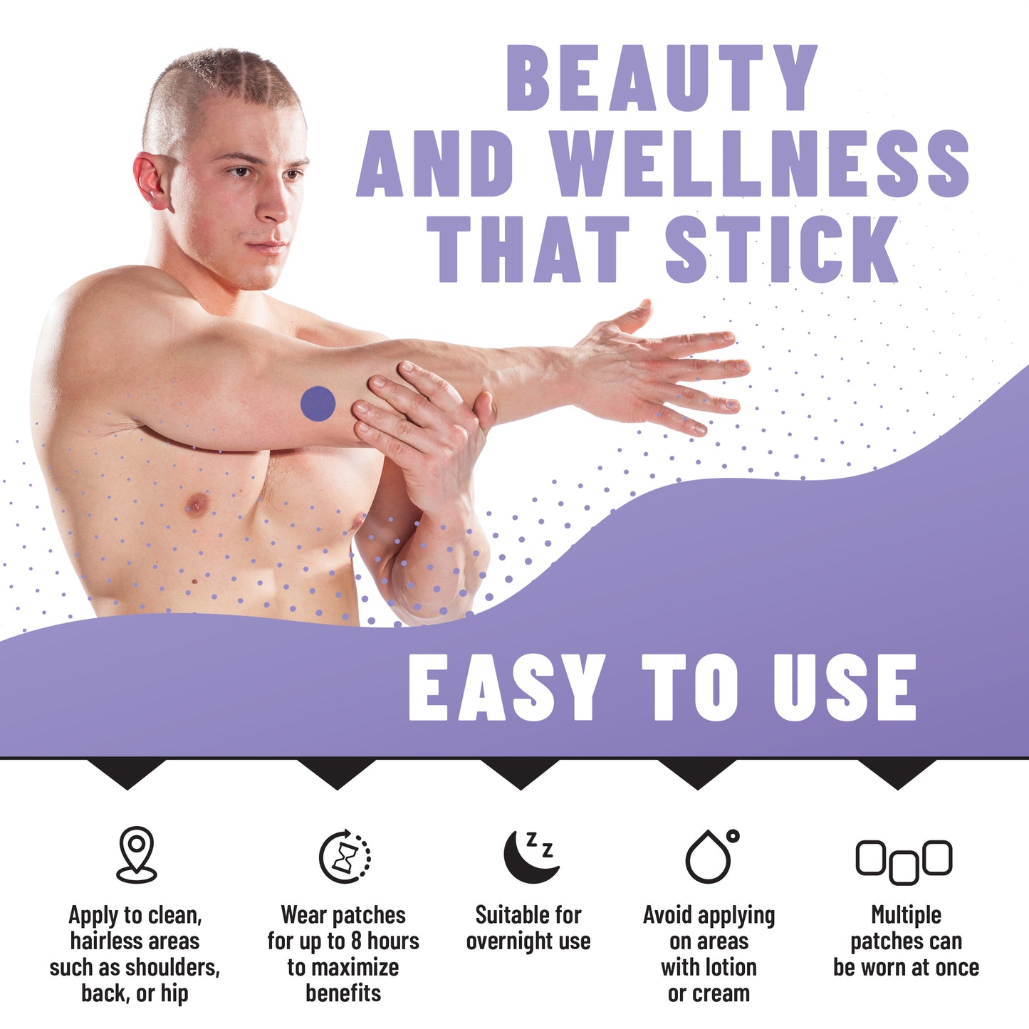 Collagen Patches, Daily Skin Wellness & Hydration Support with Collagen Types I & II, Hyaluronic Acid & Vitamin C, 36 Patches