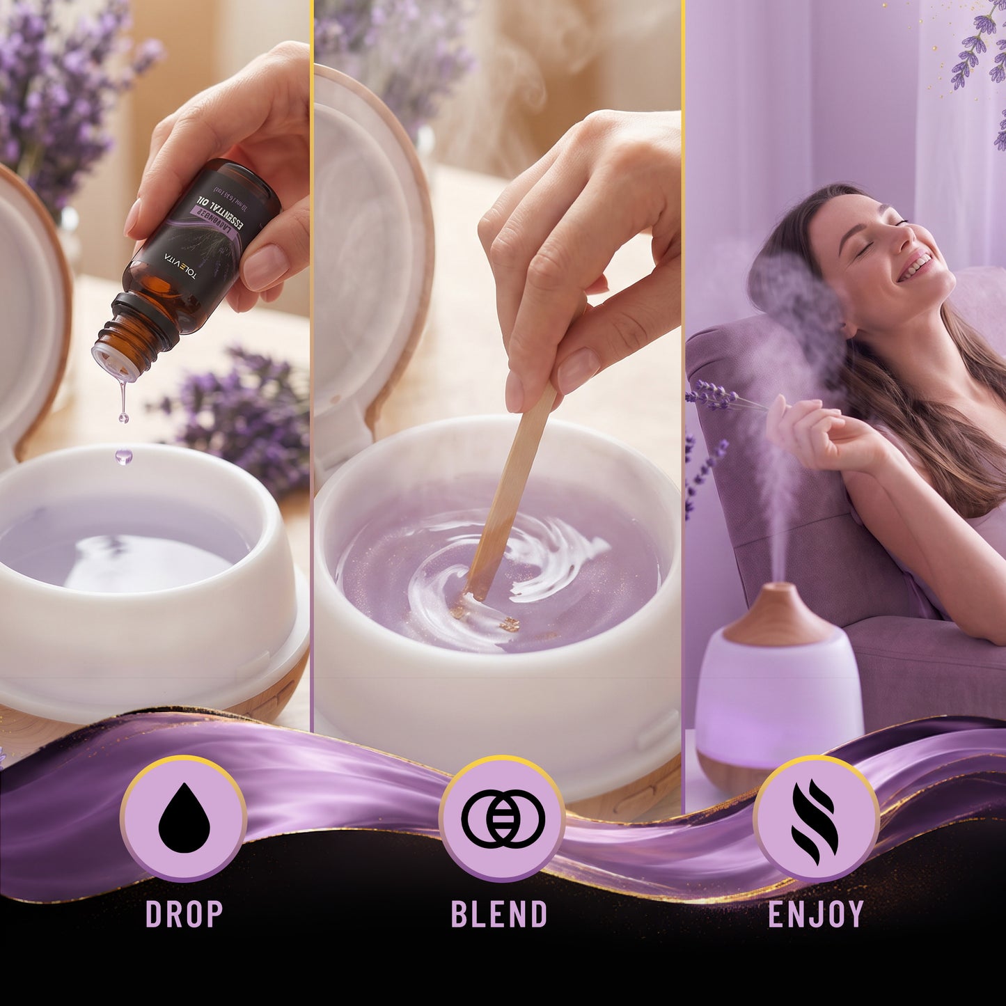 Essential Oils Set, Aromatherapy Oils for Diffusers, Humidifiers, Massage, Candle Making & Soap Making, 6 x 10 ml