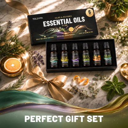 Essential Oils Set, Aromatherapy Oils for Diffusers, Humidifiers, Massage, Candle Making & Soap Making, 6 x 10 ml