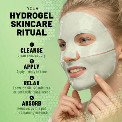 Bio-Collagen Hydrogel Face Mask, Hydrating & Repairing Mask with Snail Mucin & Hyaluronic Acid, 6 Masks
