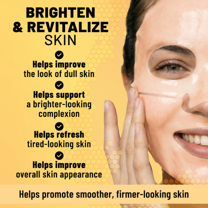 Bio-Collagen Hydrogel Face Mask, Brightening & Illuminating Mask with Turmeric & Vitamin C, 6 Masks