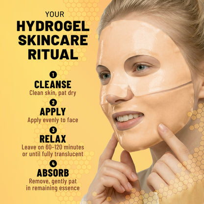 Bio-Collagen Hydrogel Face Mask, Brightening & Illuminating Mask with Turmeric & Vitamin C, 6 Masks