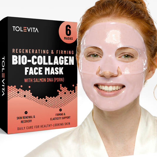 Bio-Collagen Hydrogel Face Mask, Regenerating & Firming Mask with Salmon DNA (PDRN), 6 Masks