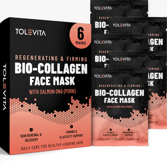 Bio-Collagen Hydrogel Face Mask, Regenerating & Firming Mask with Salmon DNA (PDRN), 6 Masks