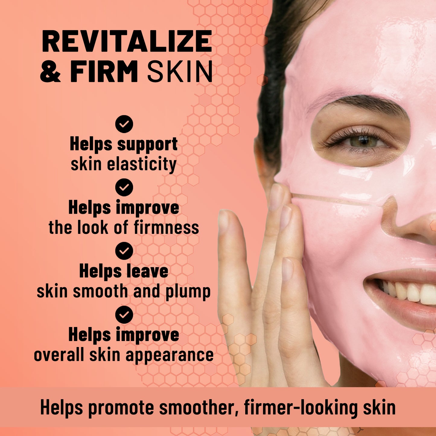Bio-Collagen Hydrogel Face Mask, Regenerating & Firming Mask with Salmon DNA (PDRN), 6 Masks