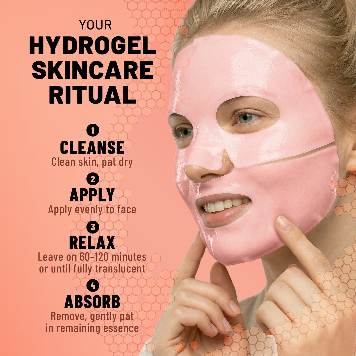 Bio-Collagen Hydrogel Face Mask, Regenerating & Firming Mask with Salmon DNA (PDRN), 6 Masks