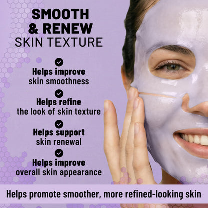 Bio-Collagen Hydrogel Face Mask, Smoothing & Renewing Mask with Bakuchiol & Niacinamide, 6 Masks