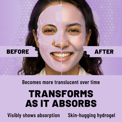 Bio-Collagen Hydrogel Face Mask, Smoothing & Renewing Mask with Bakuchiol & Niacinamide, 6 Masks