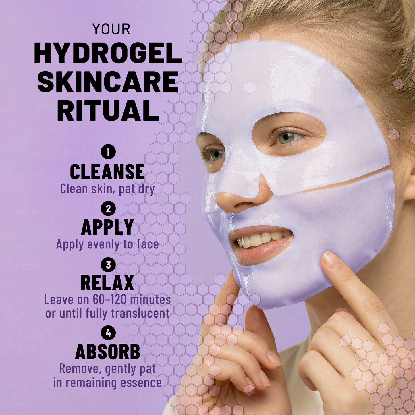 Bio-Collagen Hydrogel Face Mask, Smoothing & Renewing Mask with Bakuchiol & Niacinamide, 6 Masks