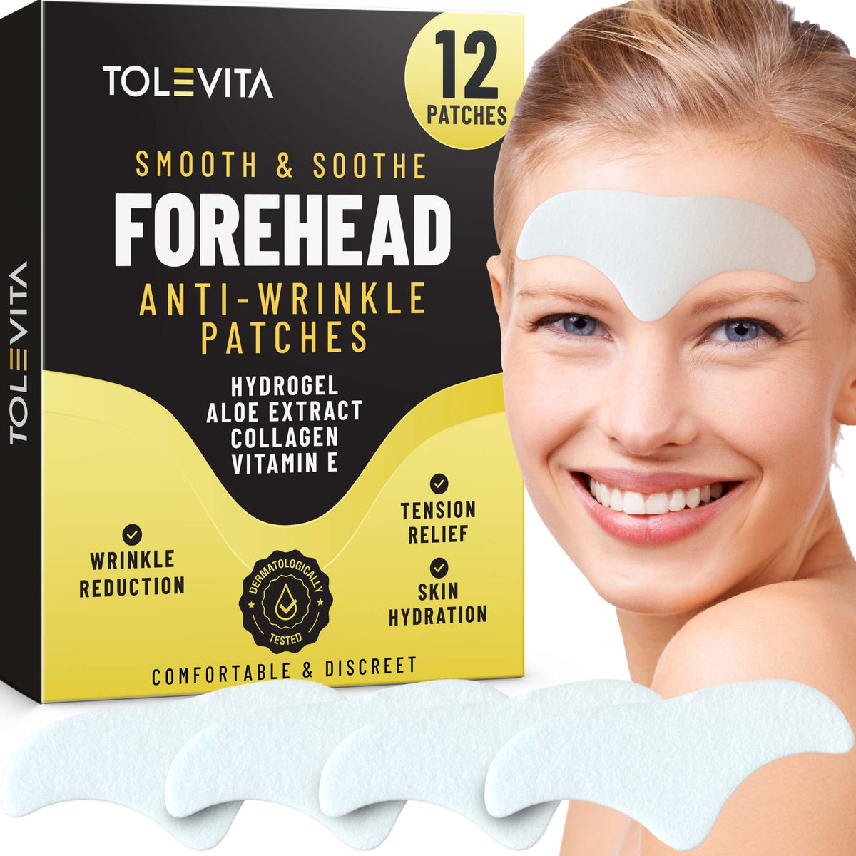 Forehead Patch Forehead Wrinkle Patches, Smooth Fine Lines & Wrinkles, Anti-Wrinkle S ...