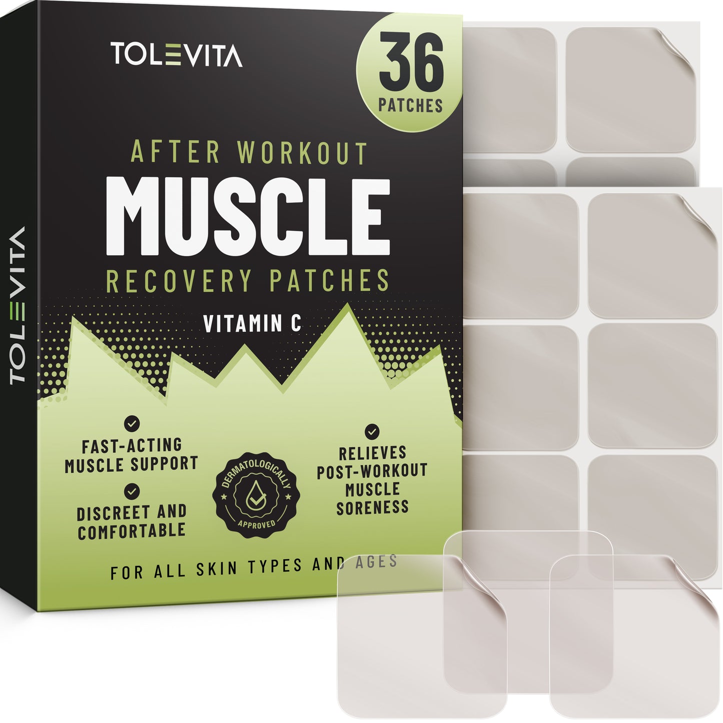 Post-Workout Muscle Recovery Patches with Vitamin C - 36 Patches