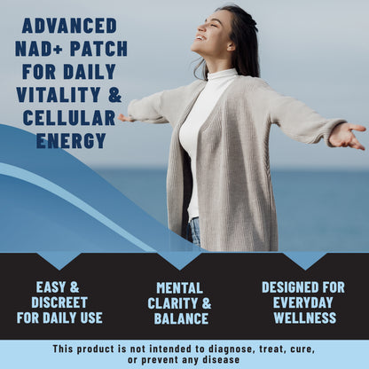 NAD+ Patches, Cellular Energy & Daily Vitality Support with NMN, Resveratrol, CoQ10 & B-Complex, 36 Patches