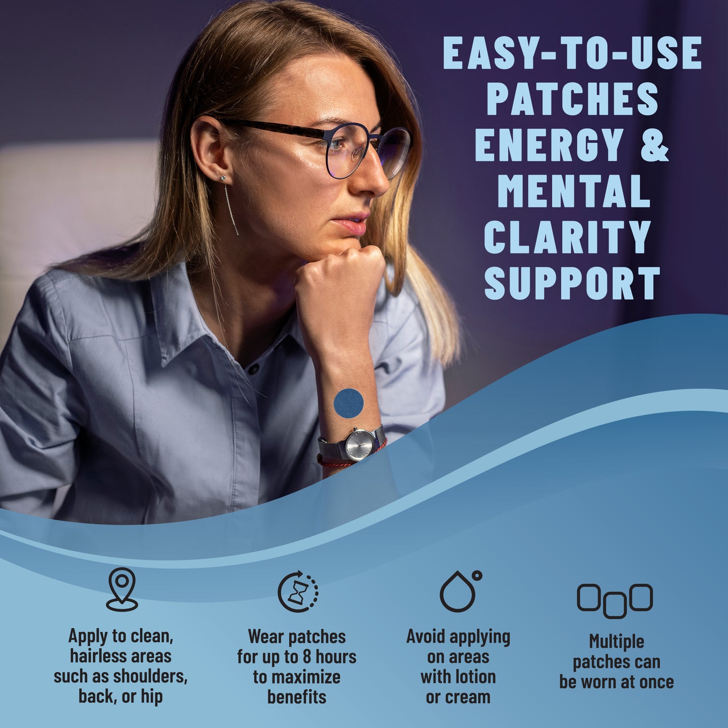 NAD+ Patches, Cellular Energy & Daily Vitality Support with NMN, Resveratrol, CoQ10 & B-Complex, 36 Patches