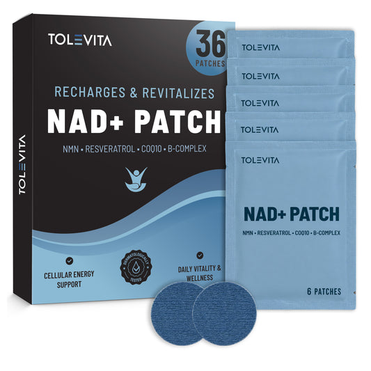 NAD+ Patches, Cellular Energy & Daily Vitality Support with NMN, Resveratrol, CoQ10 & B-Complex, 36 Patches
