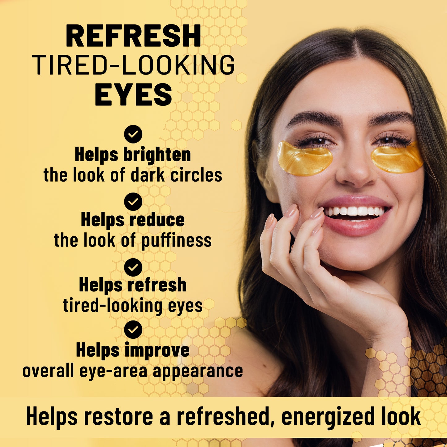 Hydrogel Eye Patches, Brightening & Revitalizing Under Eye Masks with Caffeine & Vitamin C, 60 Patches
