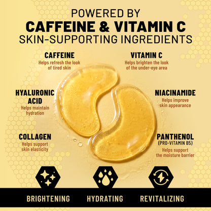 Hydrogel Eye Patches, Brightening & Revitalizing Under Eye Masks with Caffeine & Vitamin C, 60 Patches