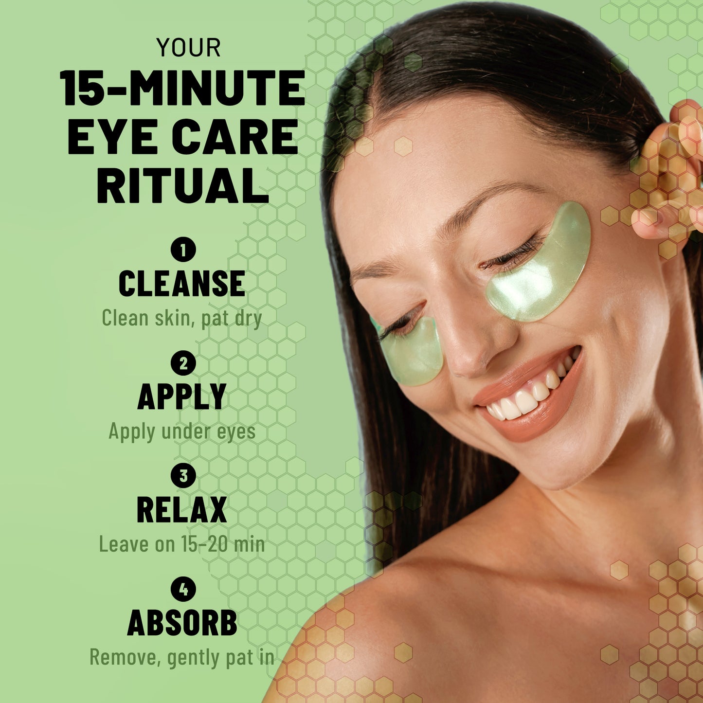 Hydrogel Eye Patches, Hydrating & Repairing Under Eye Masks with Snail Mucin & Hyaluronic Acid, 60 Patches