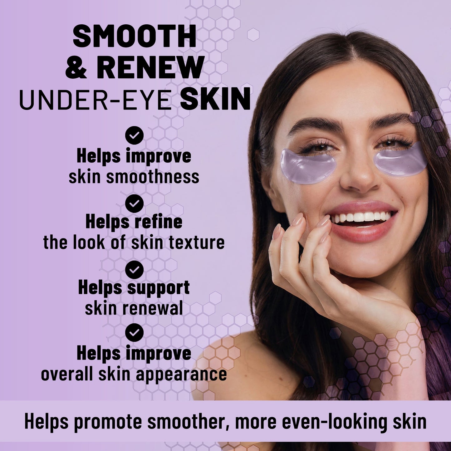 Hydrogel Eye Patches, Smoothing & Renewing Under Eye Masks with Bakuchiol & Niacinamide, 60 Patches