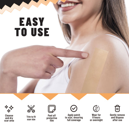 Silicone Scar Tape, Smoothing & Softening Silicone Gel Tape for Surgical Scars, Burns, Acne Marks & Minor Wounds, 4 cm × 1.5 m Roll