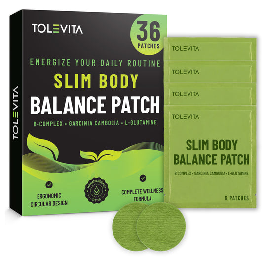 Slim Body Balance Patches, Daily Wellness & Metabolic Support with Garcinia Cambogia, B-Complex & L-Glutamine, 36 Patches