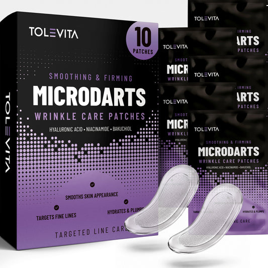 Microdarts Wrinkle Patches, Smoothing & Firming Patches with Bakuchiol, Hyaluronic Acid & Niacinamide, 10 Patches