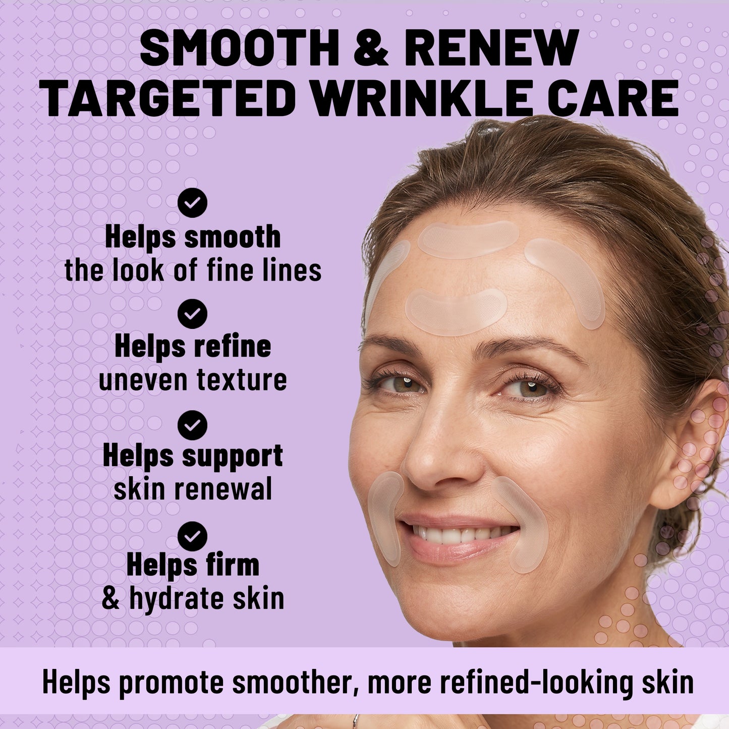Microdarts Wrinkle Patches, Smoothing & Firming Patches with Bakuchiol, Hyaluronic Acid & Niacinamide, 10 Patches