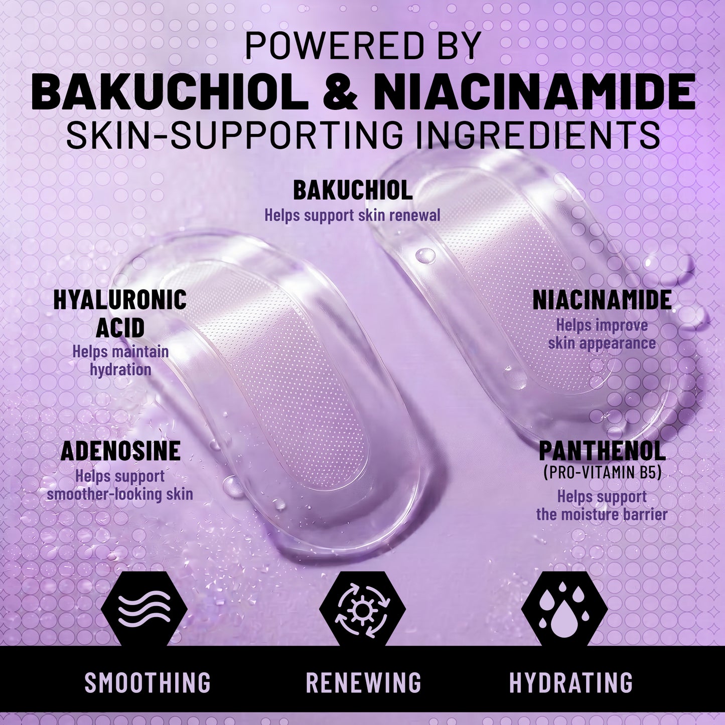 Microdarts Wrinkle Patches, Smoothing & Firming Patches with Bakuchiol, Hyaluronic Acid & Niacinamide, 10 Patches