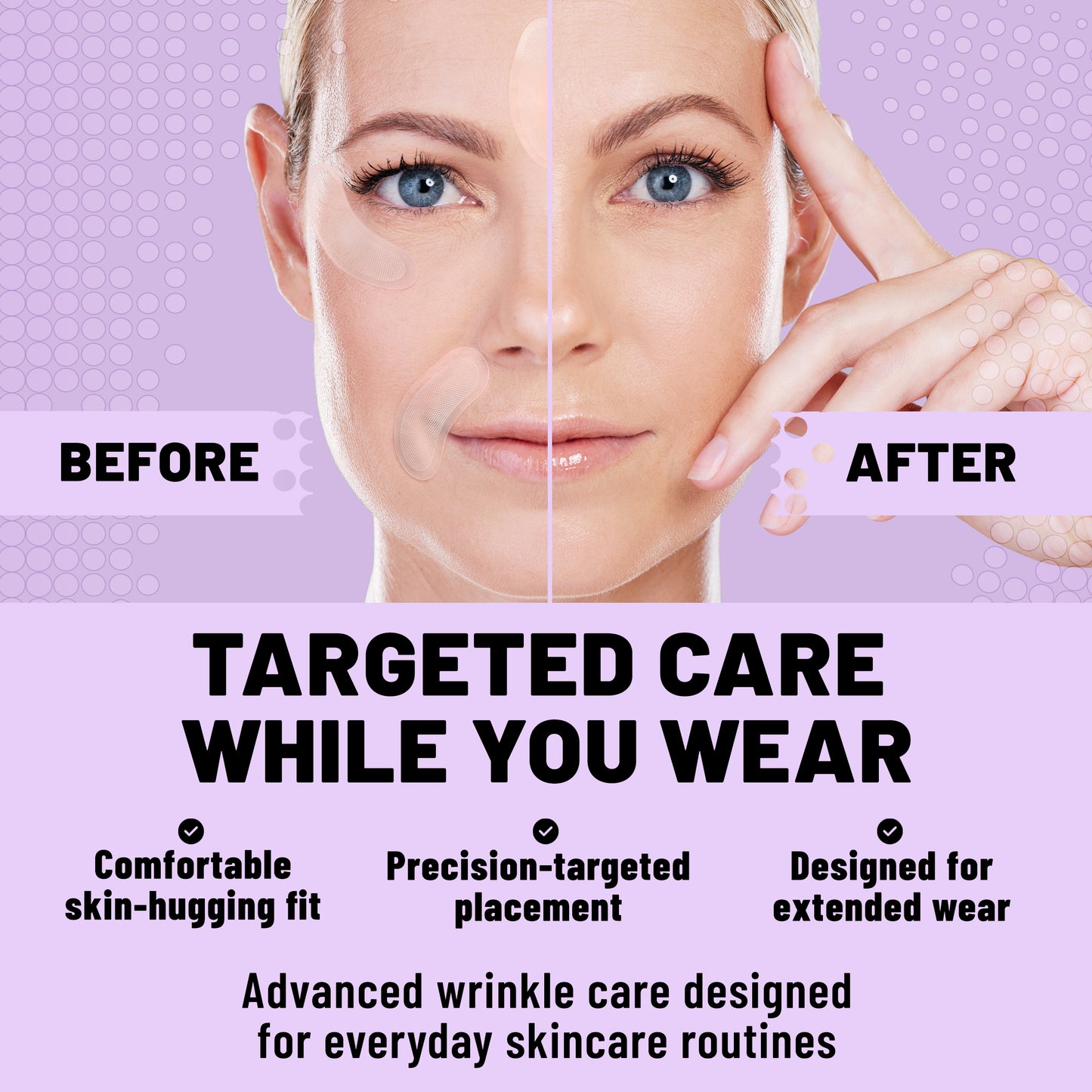 Microdarts Wrinkle Patches, Smoothing & Firming Patches with Bakuchiol, Hyaluronic Acid & Niacinamide, 10 Patches