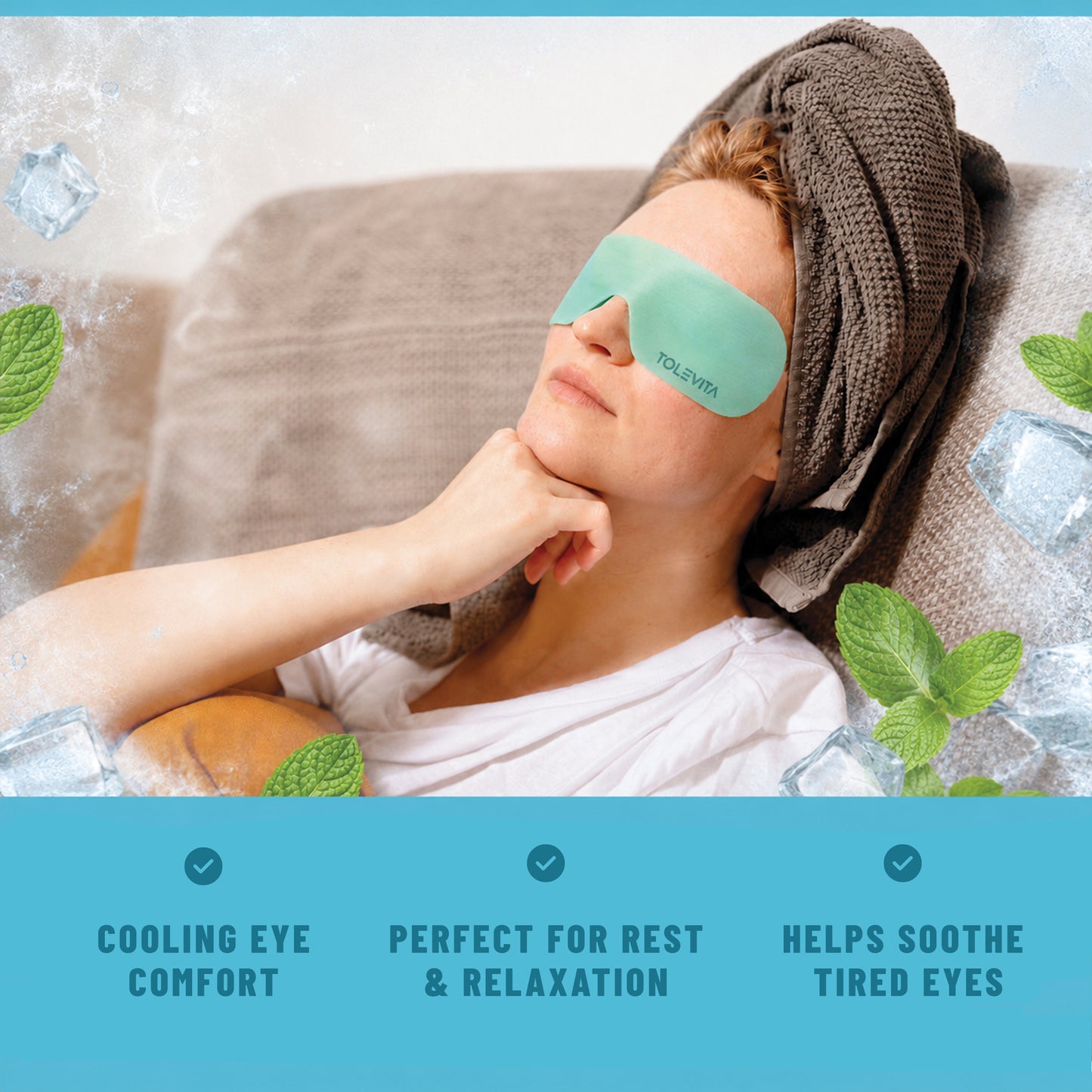 Refresh Eye Mask, Cooling & Refreshing Hydrogel Eye Mask with Mint Extract, 20 Masks