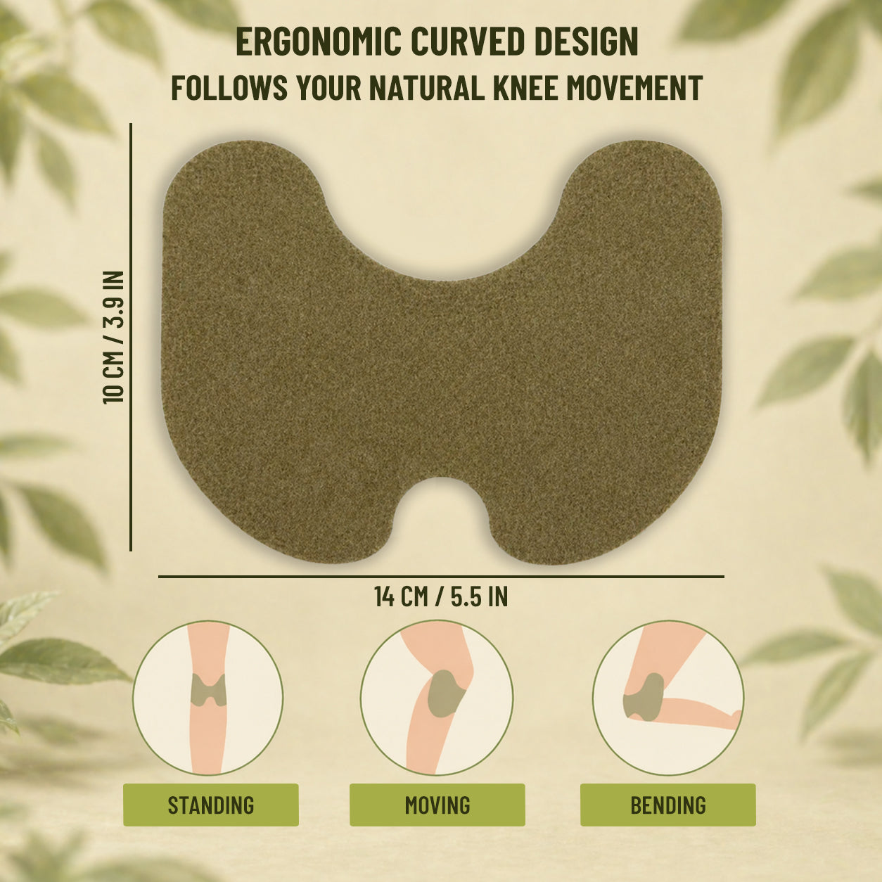 Knee Patches, Warming & Cooling Knee Patches for Soothing Comfort with Ginger, Capsicum & Menthol, 40 Patches