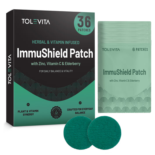 ImmuShield Patches Daily Wellness with Vitamin D3, Zinc & Plant Extracts, 36 patches