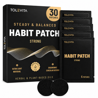 Habit Patch Anti-Smoke Wellness Patches, Daily Sensory & Balance Support with Siberian Ginseng, Peppermint & Essential Oils, 30 Patches