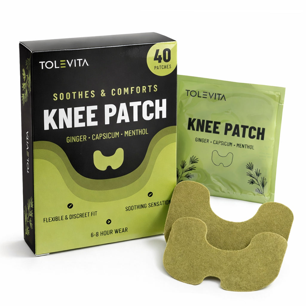 Knee Patches, Warming & Cooling Knee Patches for Soothing Comfort with Ginger, Capsicum & Menthol, 40 Patches