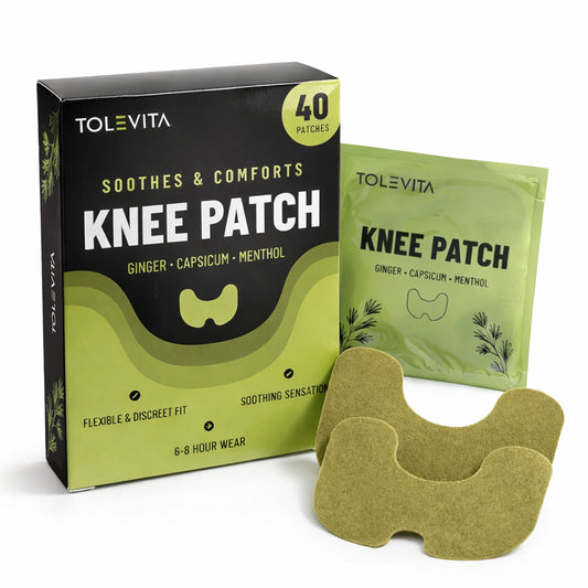 Knee Patches, Warming & Cooling Knee Patches for Soothing Comfort with Ginger, Capsicum & Menthol, 40 Patches