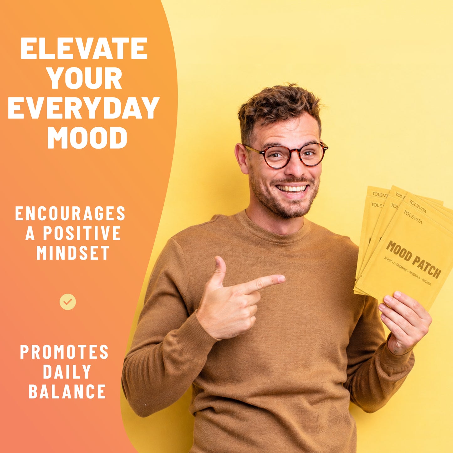 Mood Patches, Daily Mood & Emotional Wellbeing Support with 5-HTP, L-Theanine, Rhodiola & Mucuna, 36 Patches