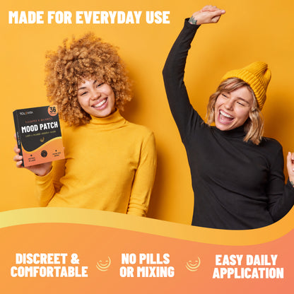 Mood Patches, Daily Mood & Emotional Wellbeing Support with 5-HTP, L-Theanine, Rhodiola & Mucuna, 36 Patches