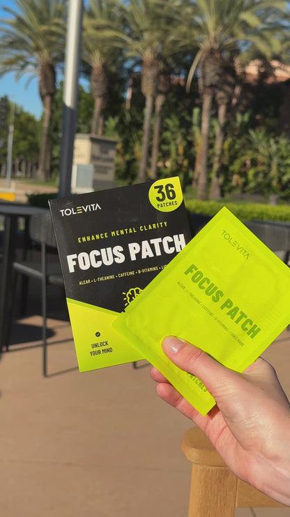 Focus Patches Mental Clarity & Energy with ALCAR, Caffeine, L-Theanine, B-Vitamins, Lion’s Mane, 36 patches